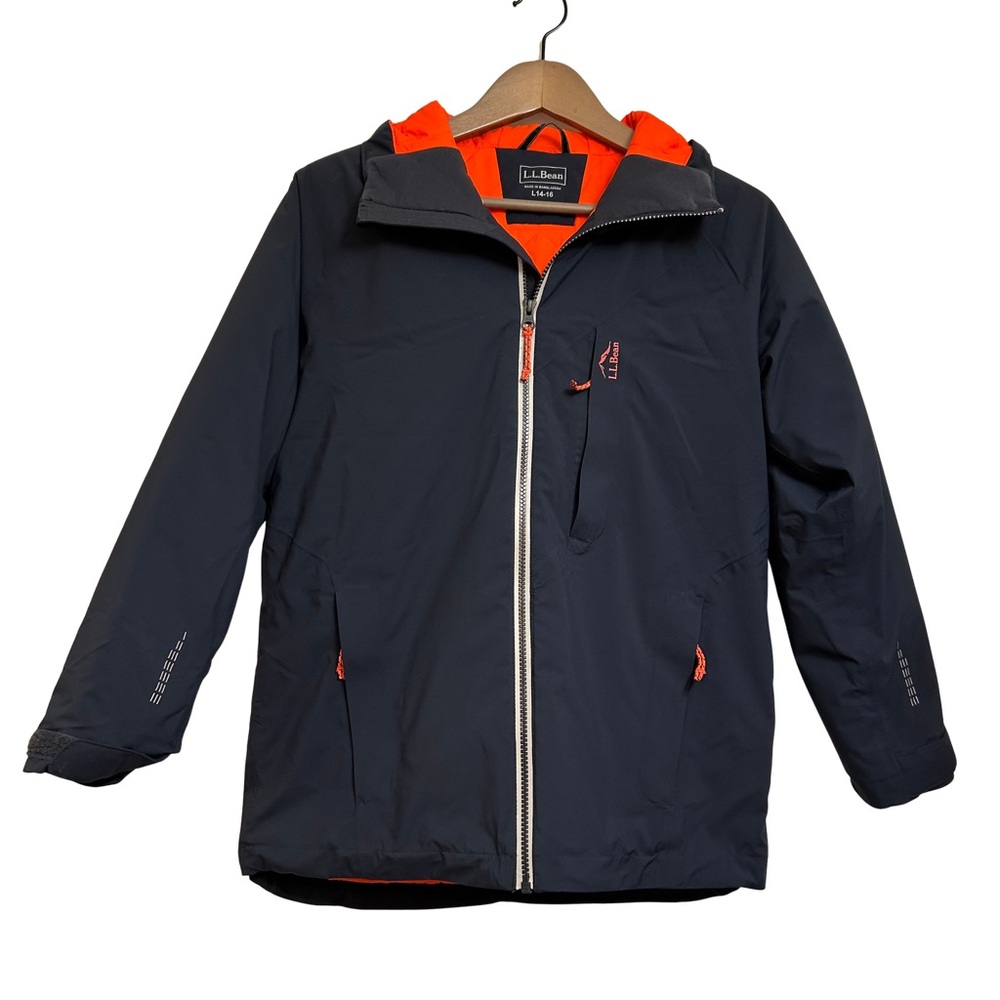 L.L. Bean Kids' Waterproof Insulated Jacket - size 14/16 - Navy - like new! - Picture 5 of 9